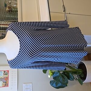 EUC Wms Chico's Blue/White Stripe Knit Top Size 1